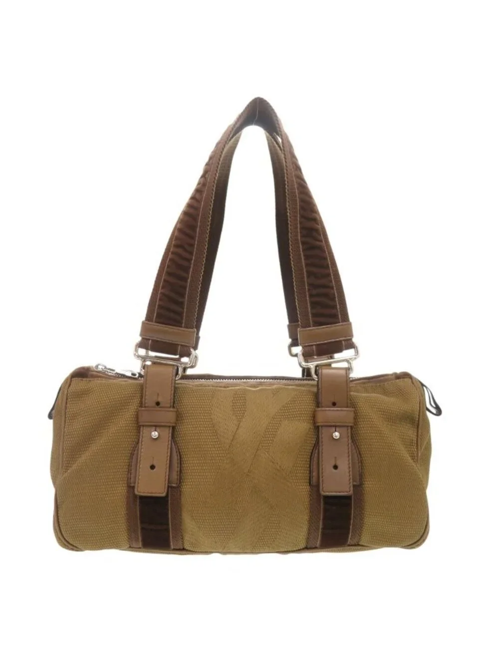 Saint Laurent Mini Boston Canvas Brown Handbag